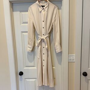 Banana Republic Cream Long Sleeve Dress